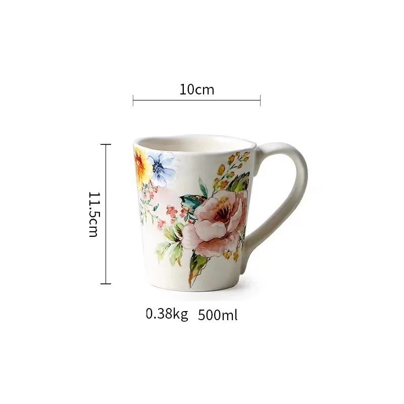 Vintage Floral Tea And Coffee Mugs with Flower Bone China Mug