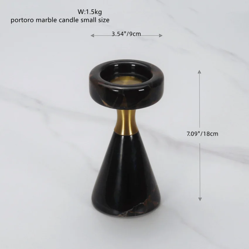 Volakas / Portoro Marble Candle Holders Candlestick Holders for Table Centerpieces Decoration