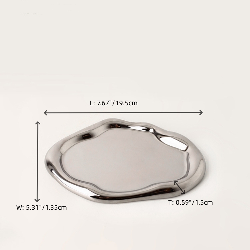 Creative Cloud Shape White or Silver Ceramic Jewelry Tray,Perfume Trinket Dish,Ring Key Vanity Cute Room Decor