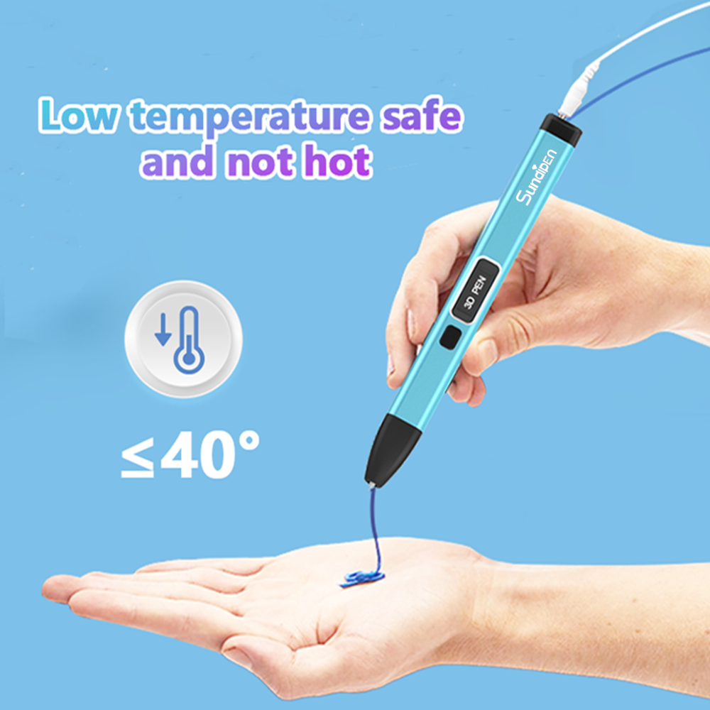 Sundi3d 3d pen lower temperature PCL filament kids gifts birthday pluma 3d stift christmas gitf 3d printing pen