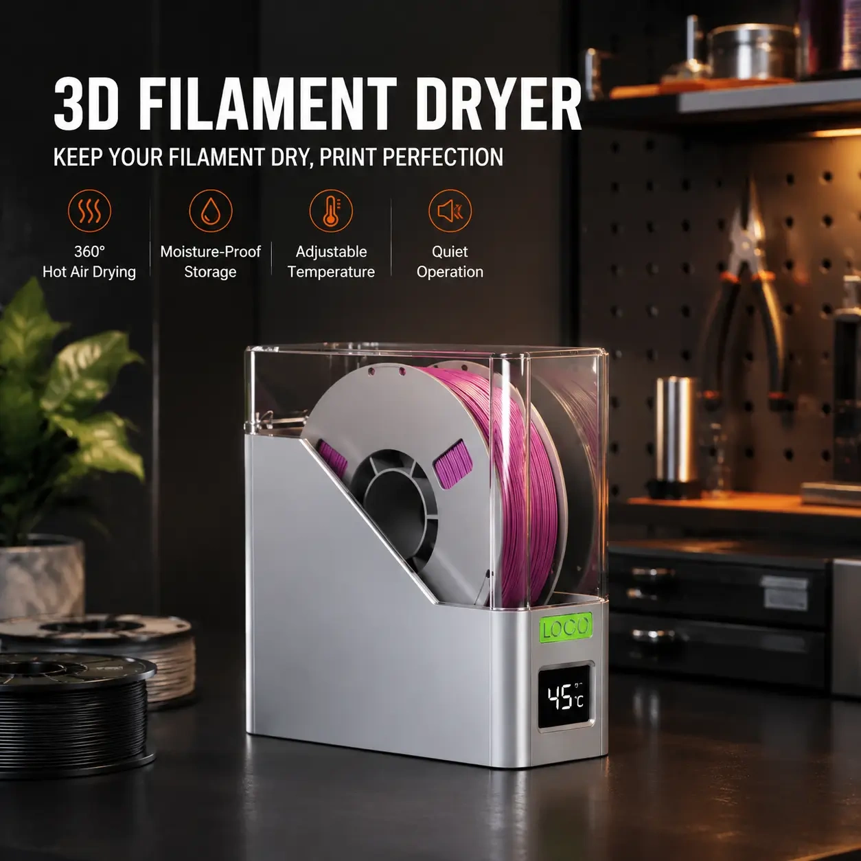 Smart Humidity Control 3D Printer Filament Dryer