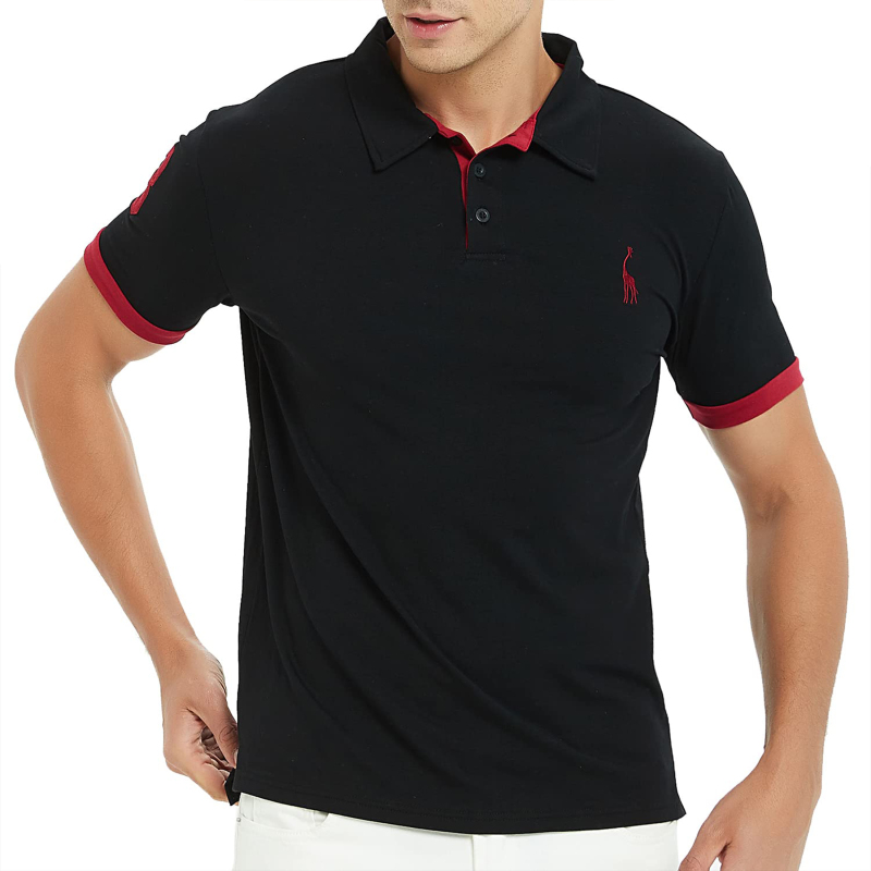 GLESTORE Mens Polo Shirts Short Sleeve Shirts for Male