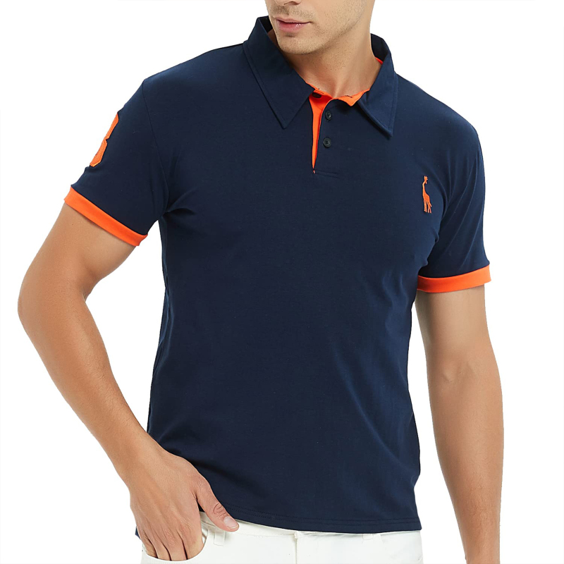 GLESTORE Mens Polo Shirts Short Sleeve Shirts for Male