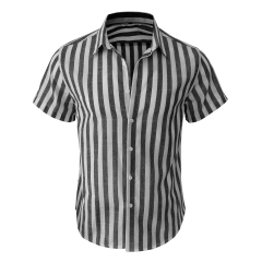 GLESTORE Mens Shirts Casual Short Sleeve Button Down Shirts for Male