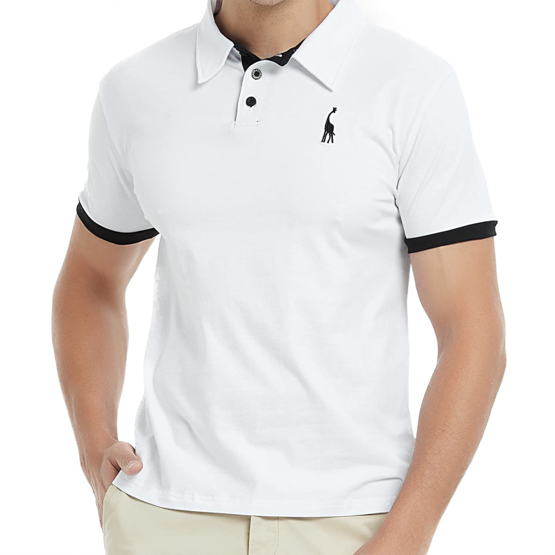 GLESTORE Mens Polo Shirts Short Sleeve Shirts for Male