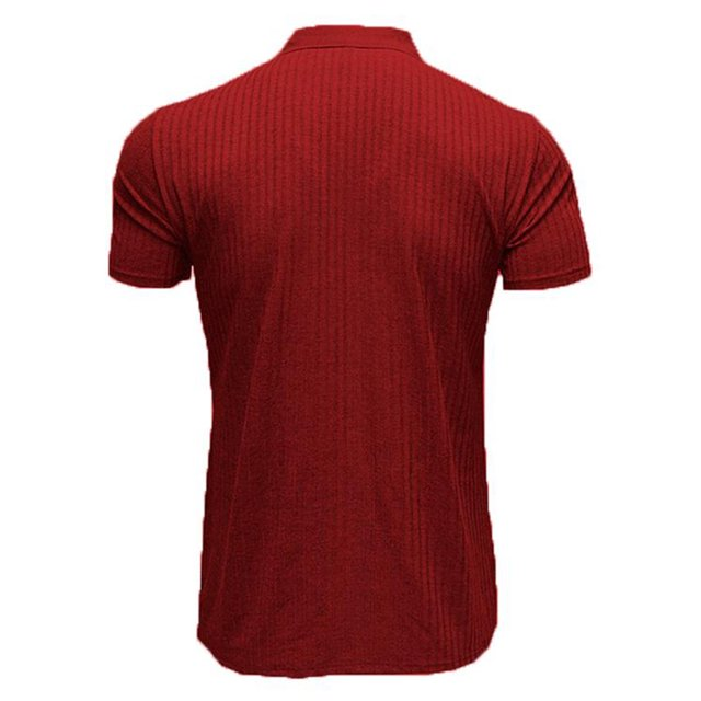 GLESTORE Men's Polo Shirt Casual Polo Shirt Elastic Stripe Short Sleeves
