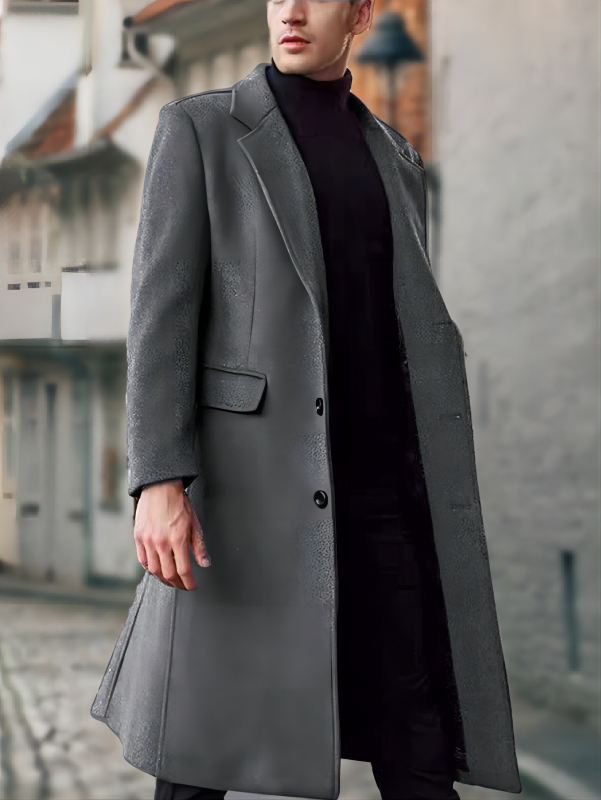 GLESTORE Mens Trench Coat Wool Blend Top Pea Coat