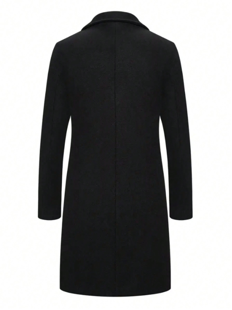 GLESTORE Men's Casual Trench Coat Slim Fit Notched Collar Long Jacket Overcoat Single Breasted Pea Coat