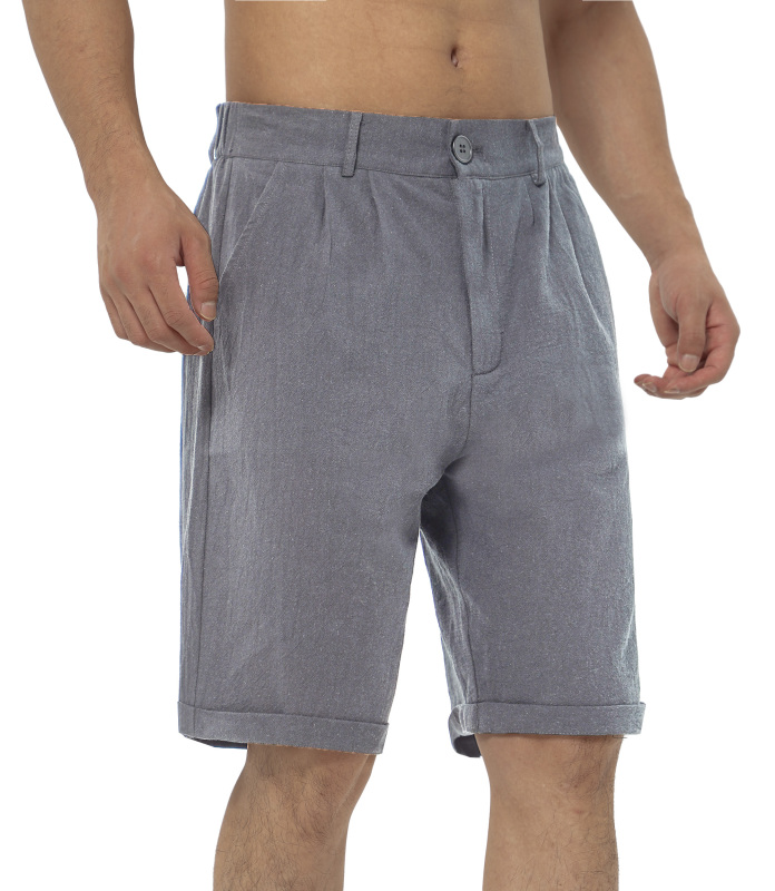 Mens Summer Shorts Linen Shorts Men Casual Shorts with Pocket