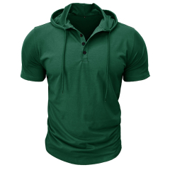 Mens Short Sleeve Hoodie Workout Hoodies Athletic Cotton Blend Sweatshirt Fashion T-Shirts