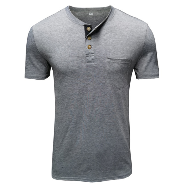 Mens Short Sleeve Shirts Henley Shirts for Men Pocket Tee Shirts Summer Casual