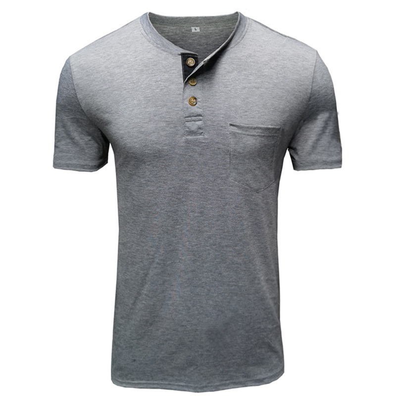 Mens Short Sleeve Shirts Henley Shirts for Men Pocket Tee Shirts Summer Casual