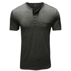 Mens Short Sleeve Shirts Henley Shirts for Men Pocket Tee Shirts Summer Casual