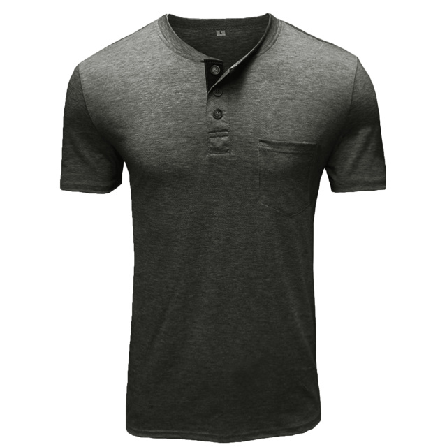 Mens Short Sleeve Shirts Henley Shirts for Men Pocket Tee Shirts Summer Casual