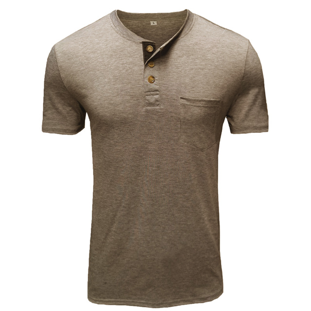 Mens Short Sleeve Shirts Henley Shirts for Men Pocket Tee Shirts Summer Casual