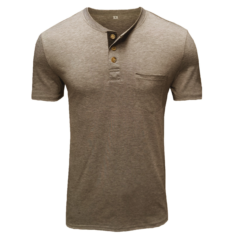 Mens Short Sleeve Shirts Henley Shirts for Men Pocket Tee Shirts Summer Casual