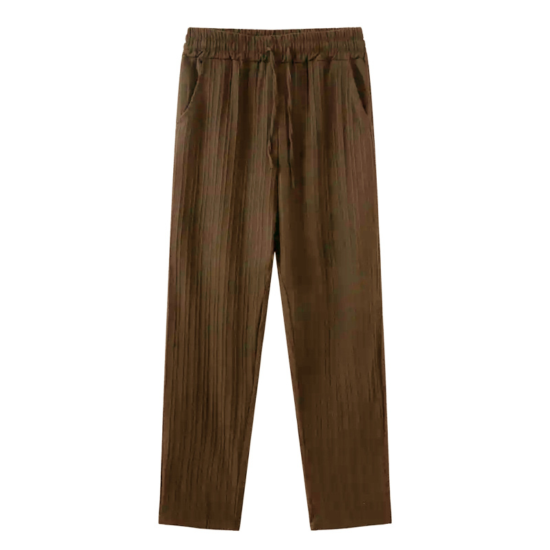 Mens Elastic Waist Pants Mens Lounge Pants with Pockets Drawstring Pants Summer Casual