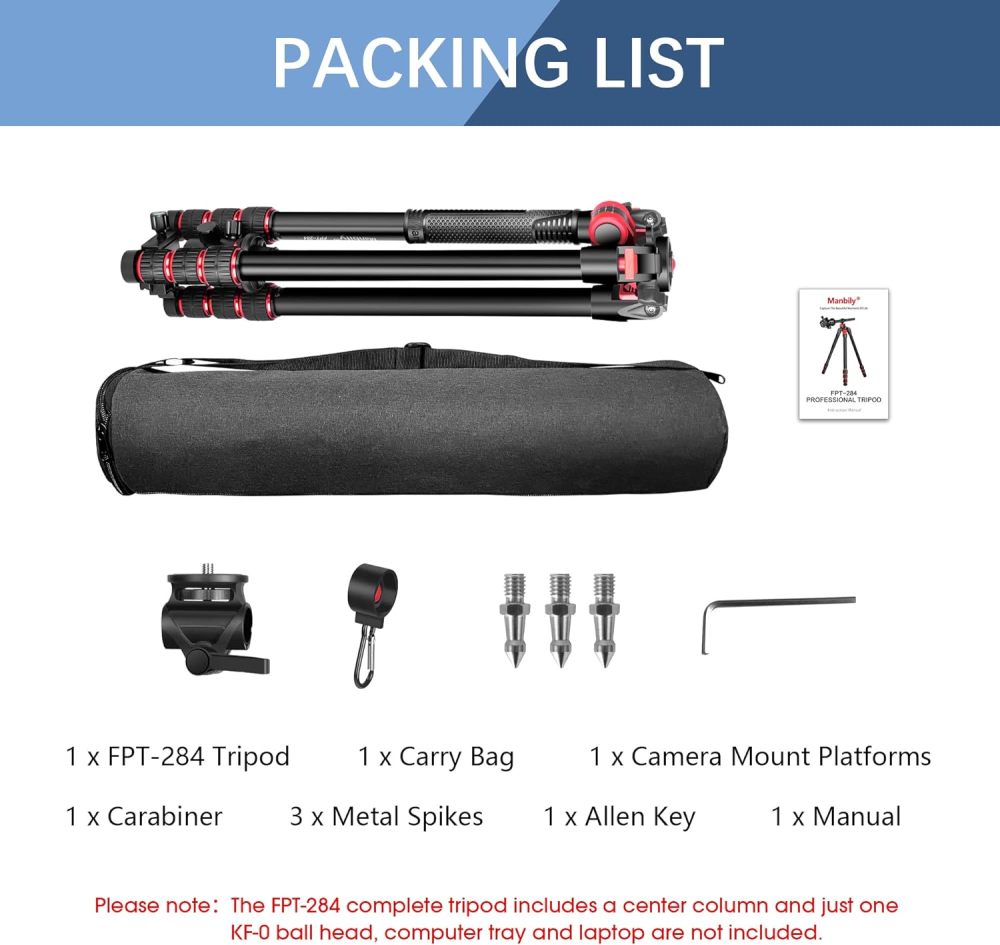 Camera Tripod Manbily 70 inch Horizontal Aluminum Tripod Monopod w Engraved Center Column 360° Ball Head and Camera Mount Platform, Professional Tripod for DSLR Cameras Overhead Shots Studio Video