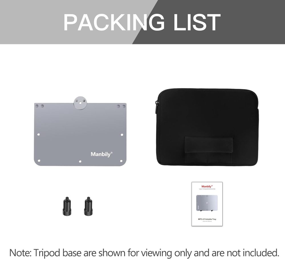 Manbily Laptop Notebook Projector Tray Pallet for Tripod Stand Portable Foldable Holder Platform CNC Aluminum Design