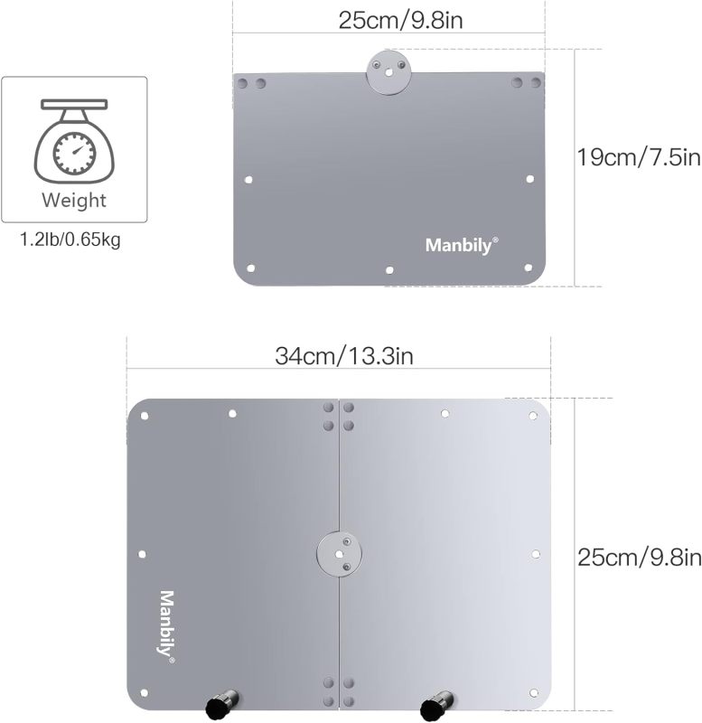 Manbily Laptop Notebook Projector Tray Pallet for Tripod Stand Portable Foldable Holder Platform CNC Aluminum Design