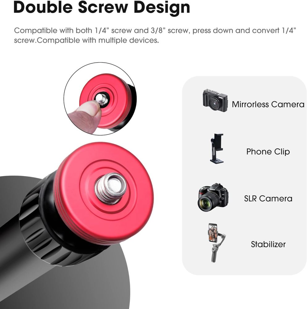 Manbily Gimbal Extension Pole Aluminium Tripod Centre Column Extension Rod 1/4" Thread 2 Section Tube for DJI OSMO Mobile 2 Zhiyun Smooth 4/Q Monopod DSLR Camera Phone Photo Selfies Video Vlog