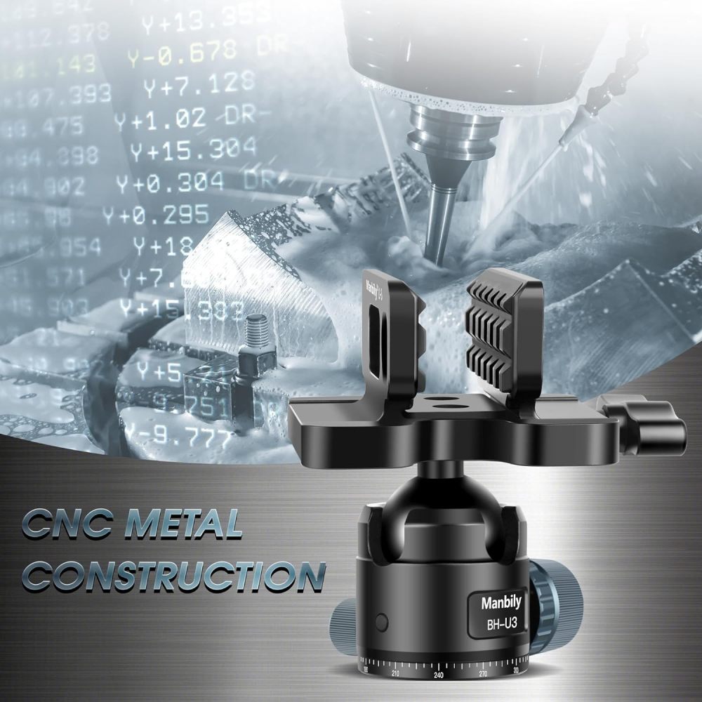 Manbily Shooting Saddle with 360° Ball Head, Aluminum Construction, Universal Rest Clamp for Hunting Shooting Stick Tripod, 44mm Large Ball, 44lbs/20kg Load Capacity, Black