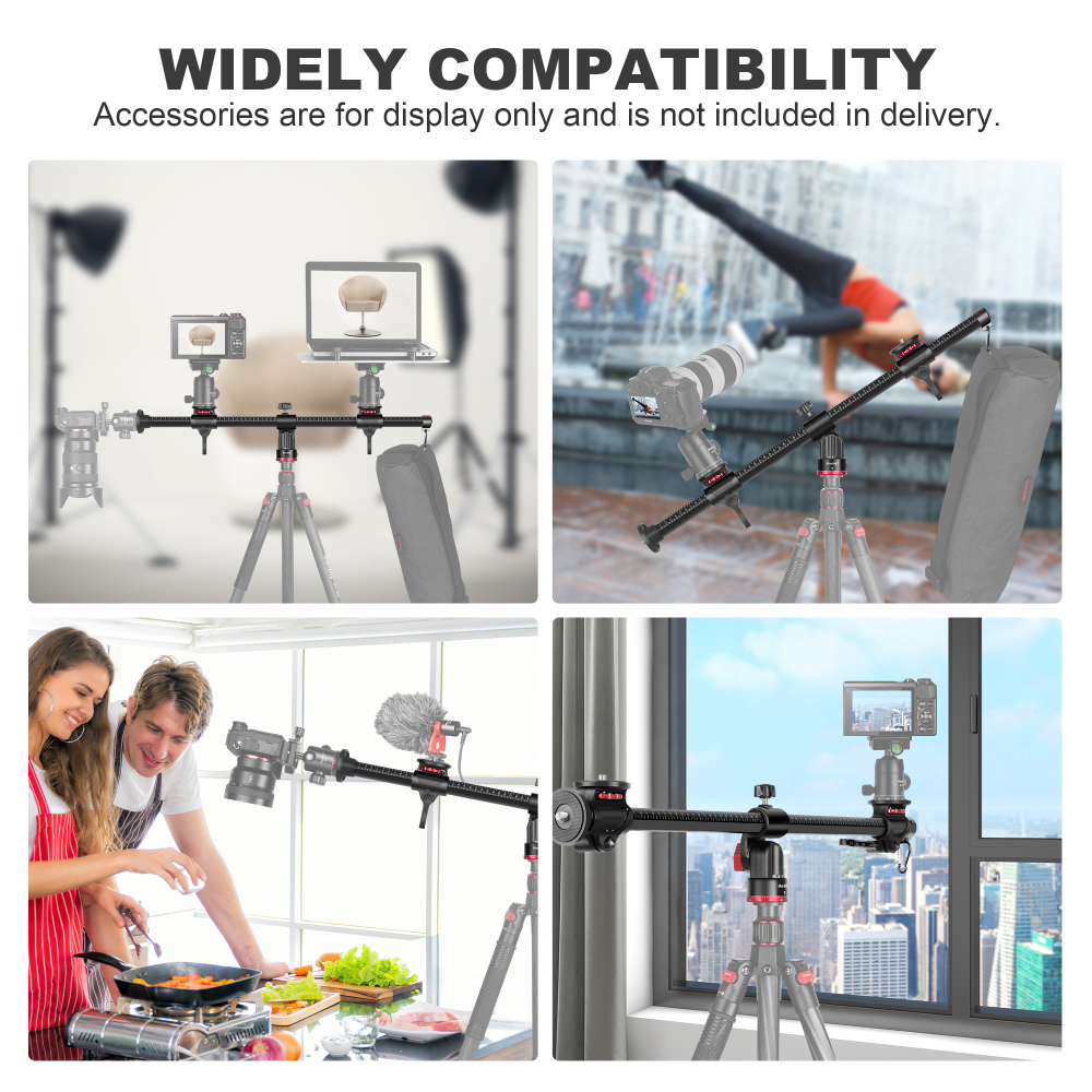 Manbily Tripod Extension Arm, 27.6" Horizontal Tripod Centre Column, Aluminum Tripod Accessory Bar 360° Rotatable Tripod Boom Arm, ZW-70
