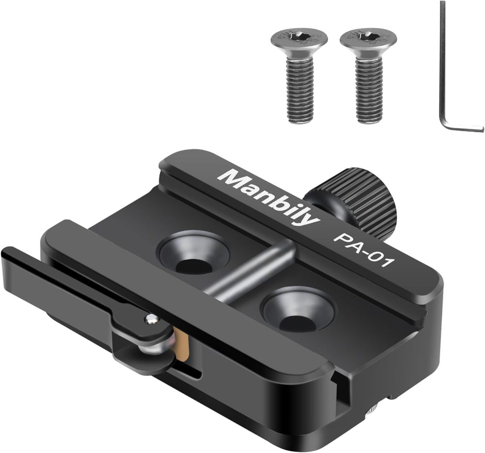 Manbily Picatinny Arca Swiss Clamp Plate, Dovetail Rail Picatinny/NATO to ARCA Adapter Hunting Tripod Mount-PA-01