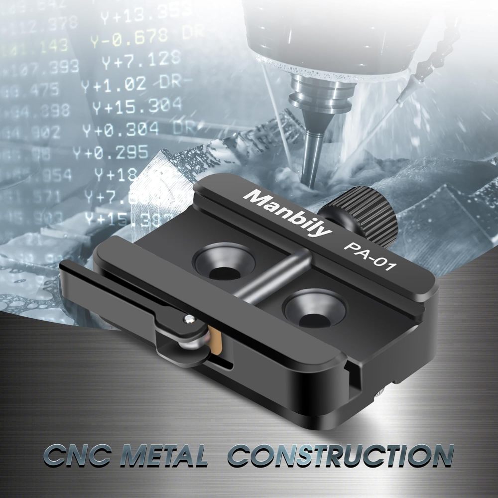 Manbily Picatinny Arca Swiss Clamp Plate, Dovetail Rail Picatinny/NATO to ARCA Adapter Hunting Tripod Mount-PA-01
