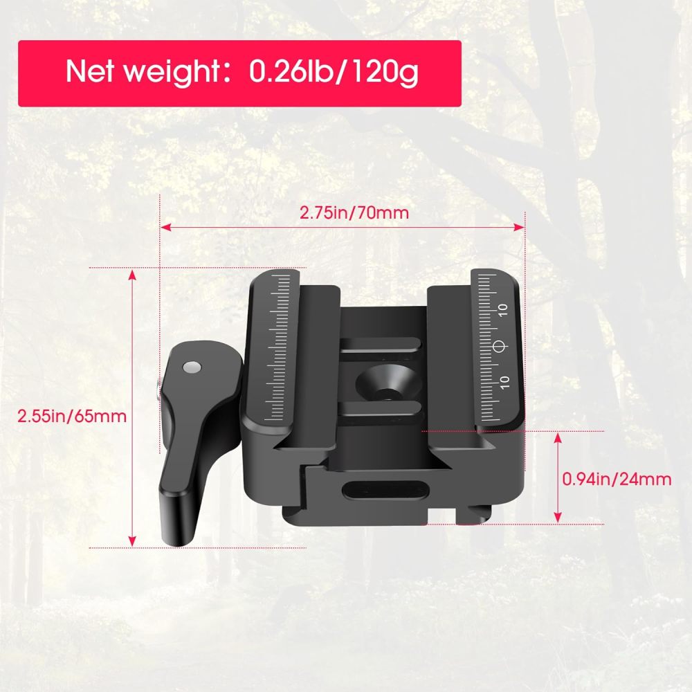 Manbily Picatinny Arca Swiss Plate, Adapter for Arca Swiss Compatible Tripod Mount Ball Head Quick Release Plate Clamp (PA-02)
