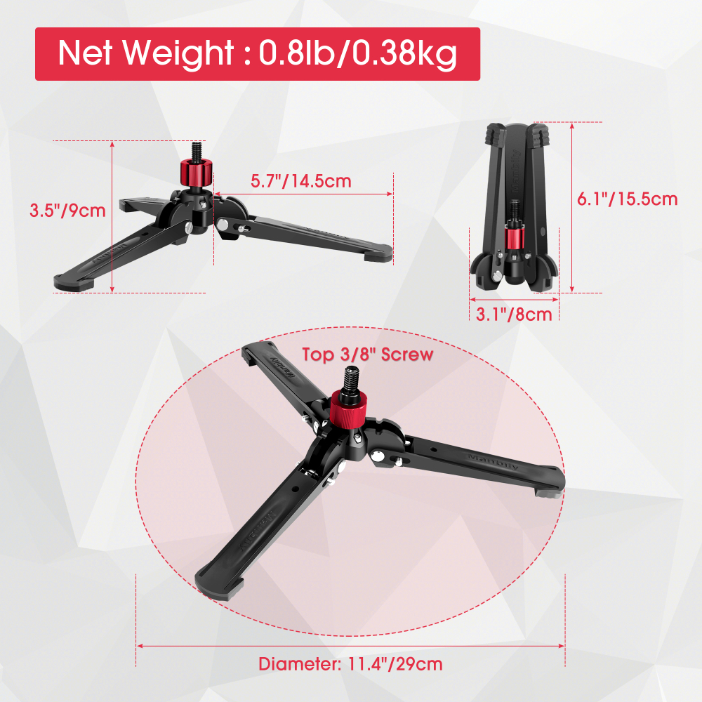 Manbily (M-2) Mini Tripod Base for Monopod
