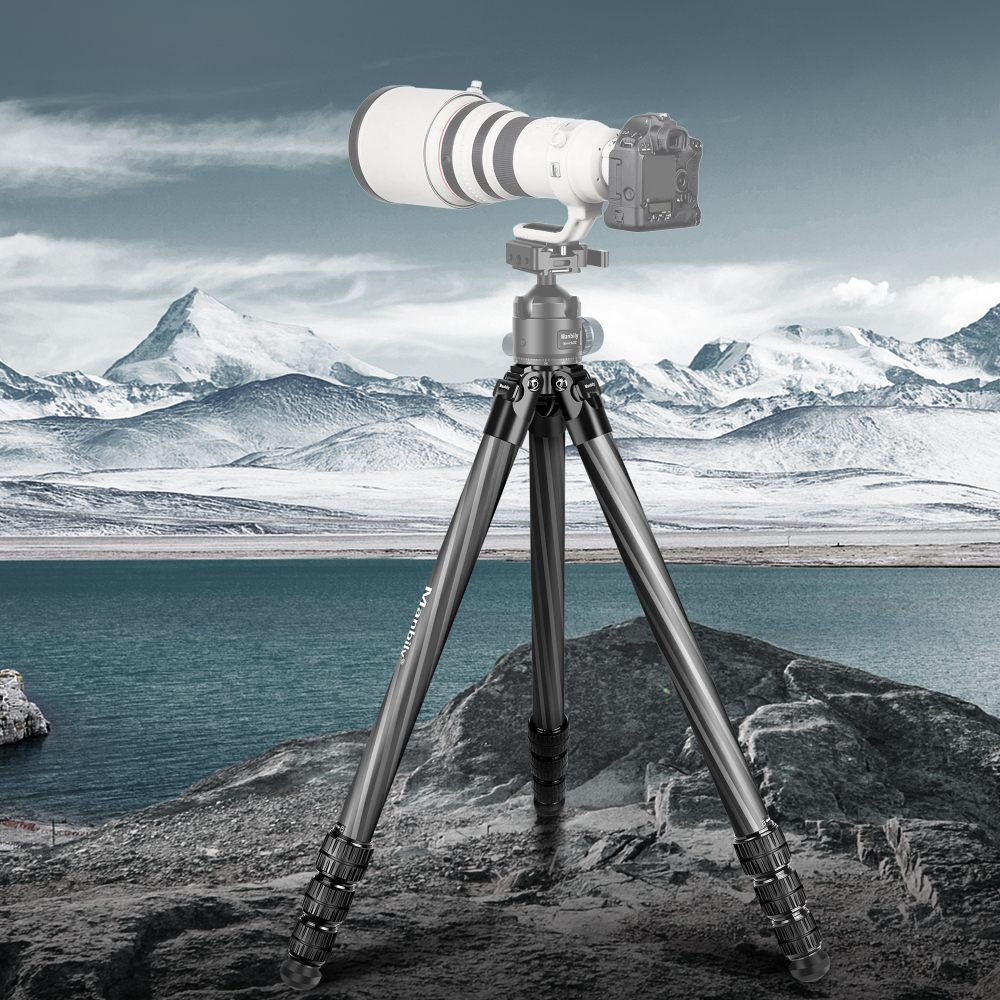 Manbily WZ-324 Carbon Fiber Tripod, 32mm Tube, Max. Load 44lbs/20kg
