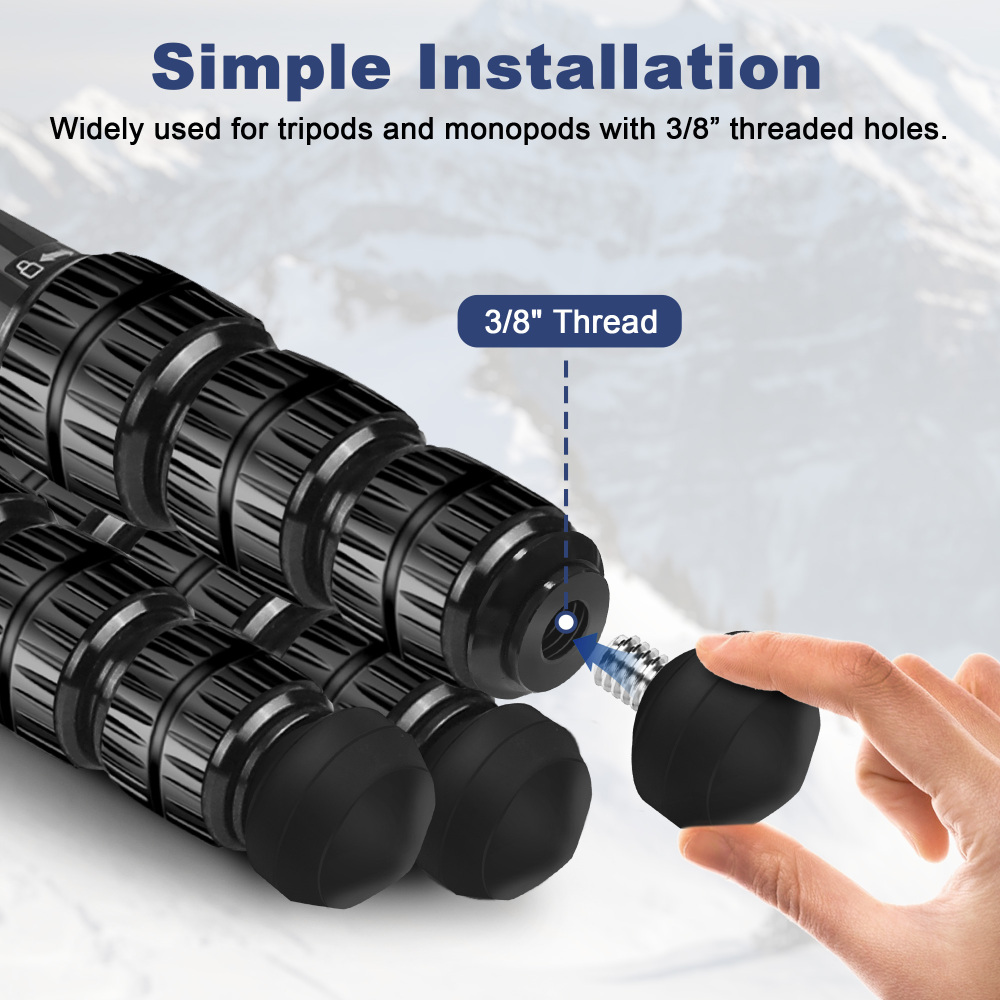 Manbily 3 PCS Rubber Foot Pads for Tripod & Monopod 3/8 inch Screw Universal Size (1.3in* 1.3in)