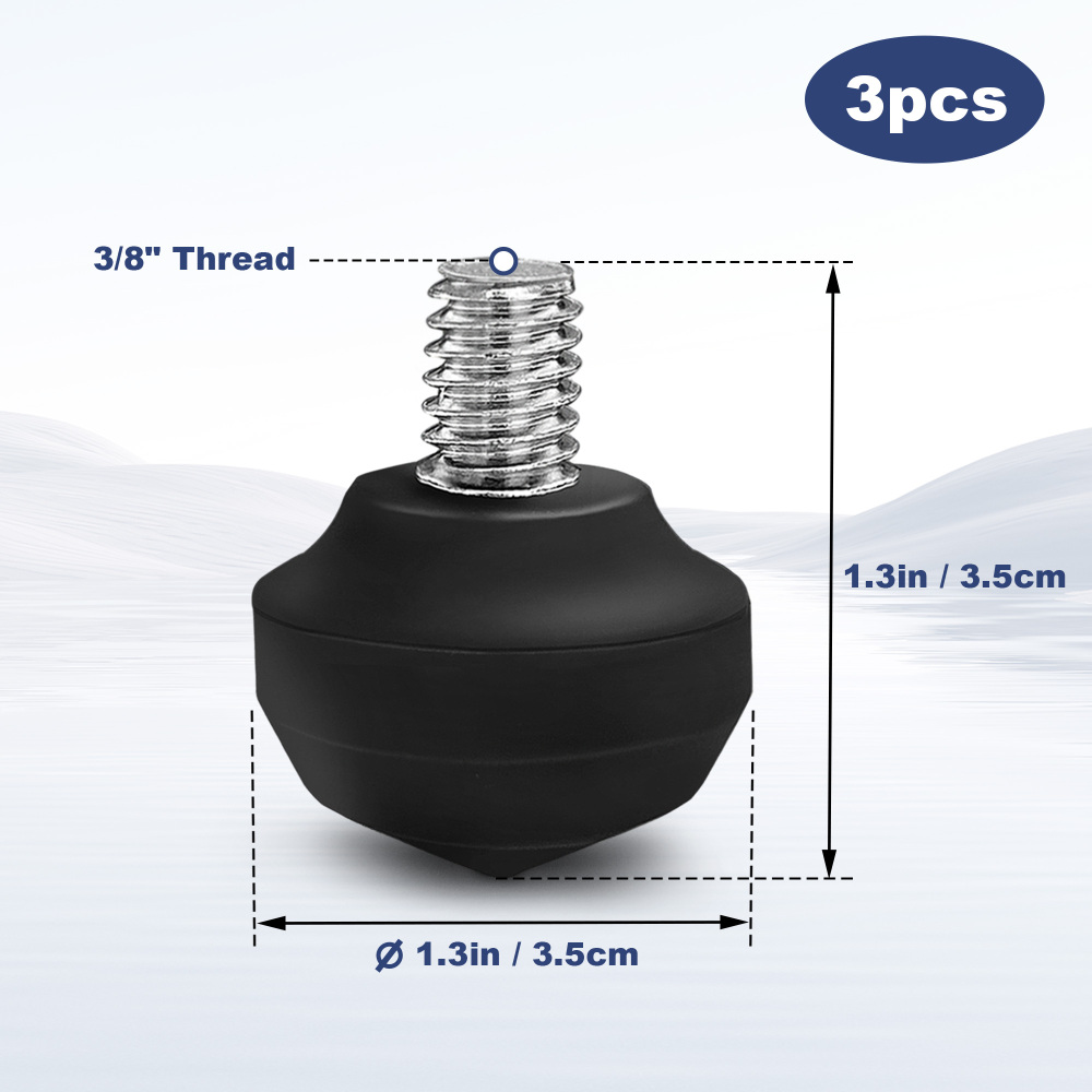 Manbily 3 PCS Rubber Foot Pads for Tripod & Monopod 3/8 inch Screw Universal Size (1.3in* 1.3in)