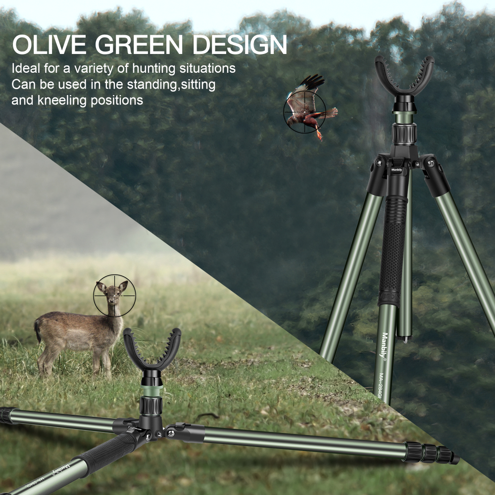 Manbily Shooting Tripod for Hunting, MA-284GL (Olive Green)