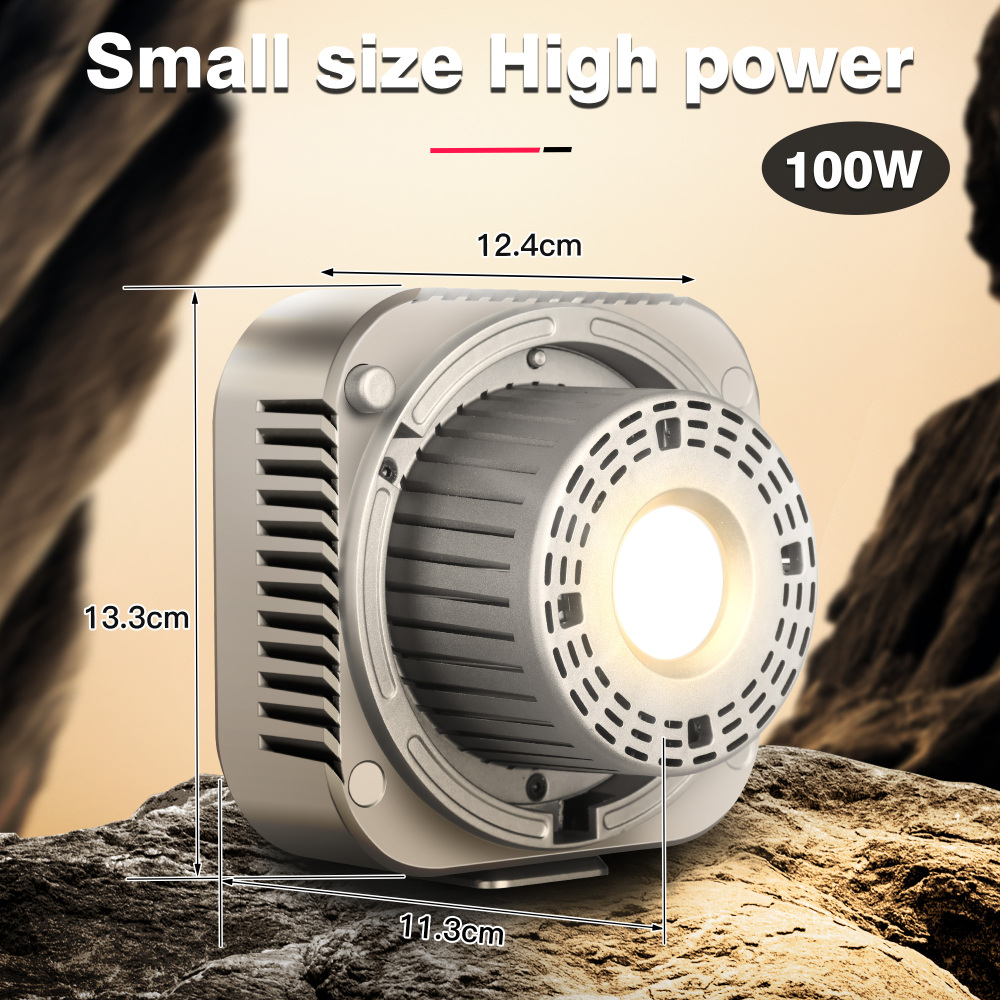 Manbily CFL-100Bi 100W Bi-Color COB LED Video Light (Dual Color) for Photography, Livestreaming, Studio (12.4cm*11.3cm*13.3cm)
