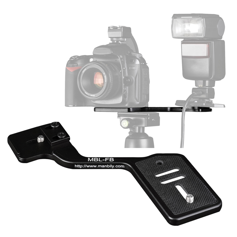 Manbily MBL-FB Camera Flash Brackets Extension Mount Tripod Bracket Bar with 1/4" Screw For DSLR LED Light Stand Microphone