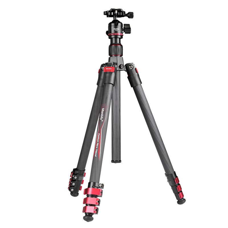 Manbily Camera Carbon fiber Travel Lightweight Tripod PH-20 with Ball Head, Quick Deploy Design with Metal Buckle