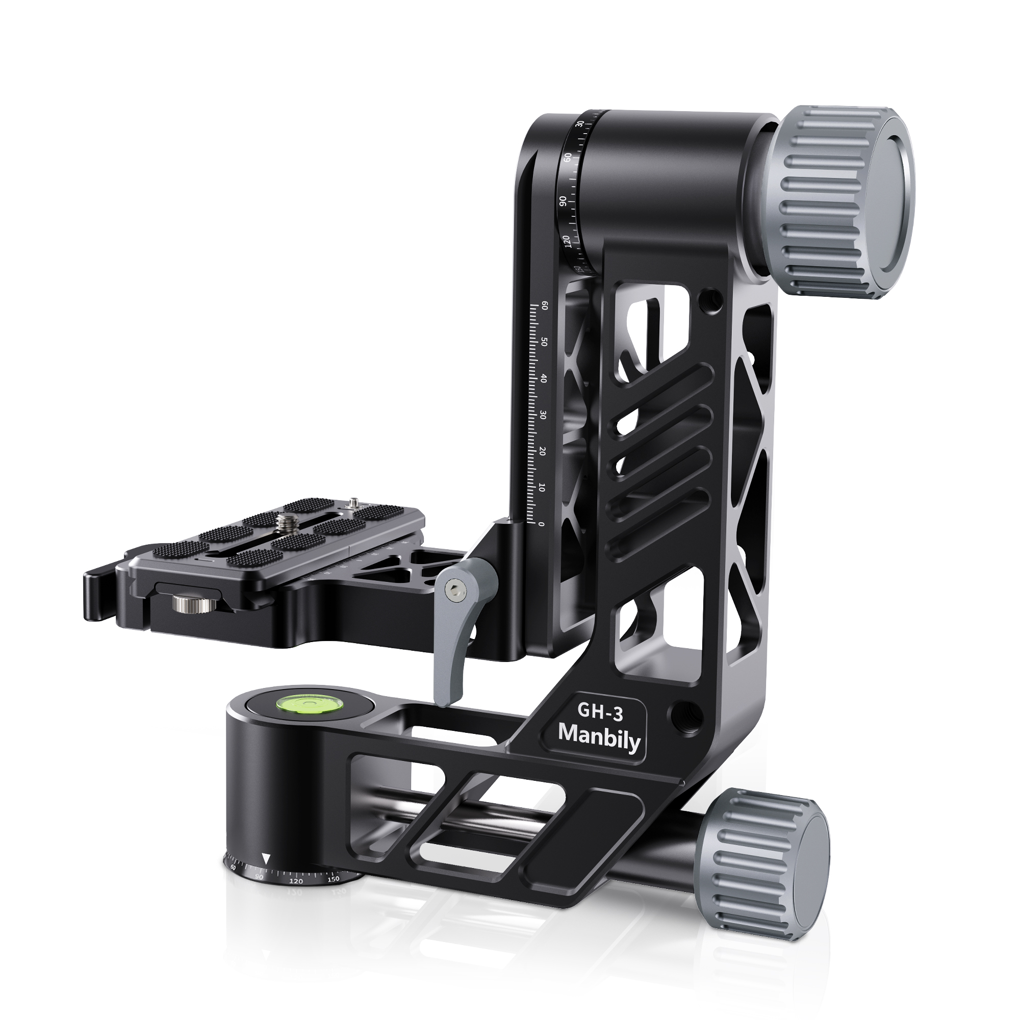 Manbily GH-3 Panoramic Gimbal Tripod Head 360 Degree Tripod Heads for DSLR Camera with Quick Release Lever Lock