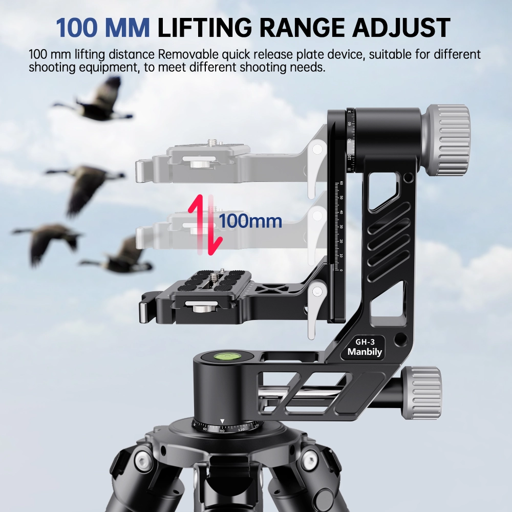 Manbily GH-3 Panoramic Gimbal Tripod Head 360 Degree Tripod Heads