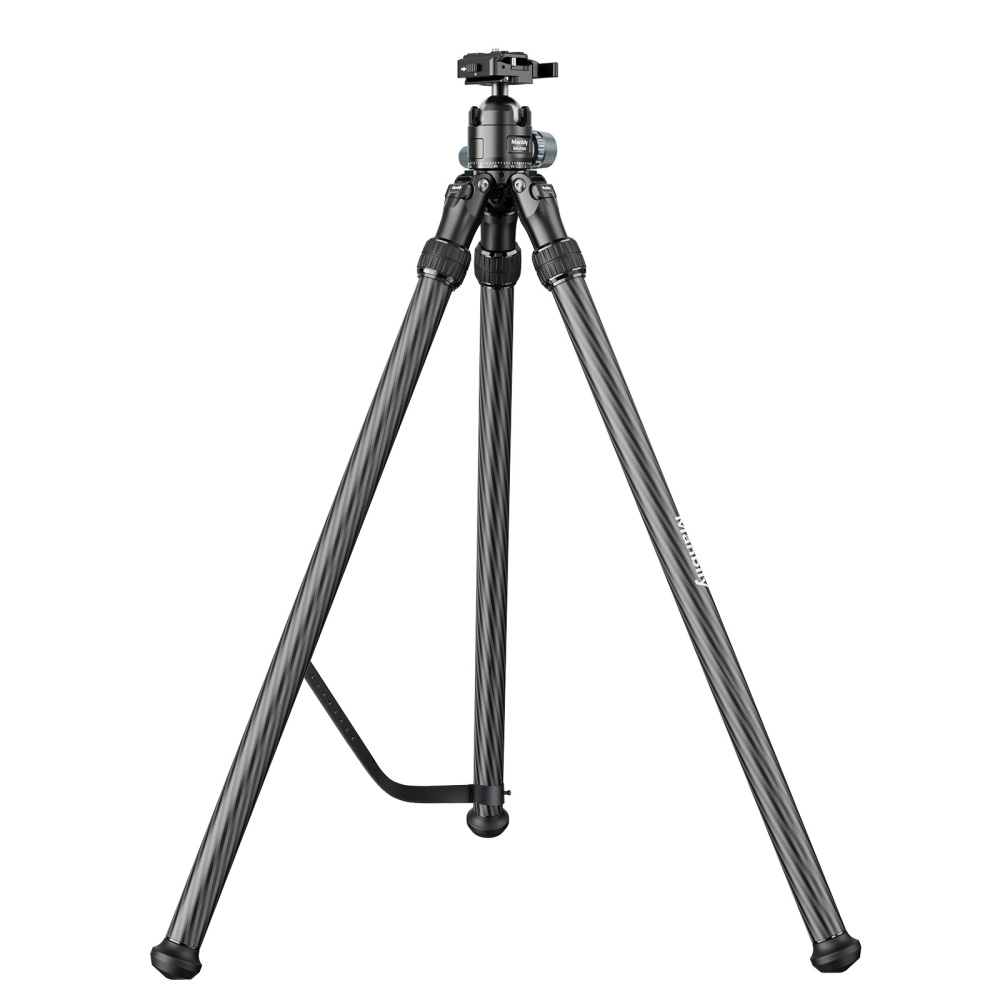 Manbily WZ-2836 Carbon Fiber Inverted Tripod, 64in 32mm Max Tube, with 44mm Ball Head, Arca Swiss & Picatinny Adapter, 2 Sections