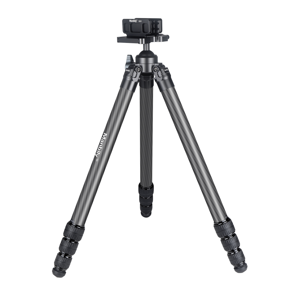 Manbily TS-364U3 Carbon Fiber Hunting Tripod with saddle clamp, 36mm Tube, 44mm Diameter Ball, Max Load 44 lbs/20k