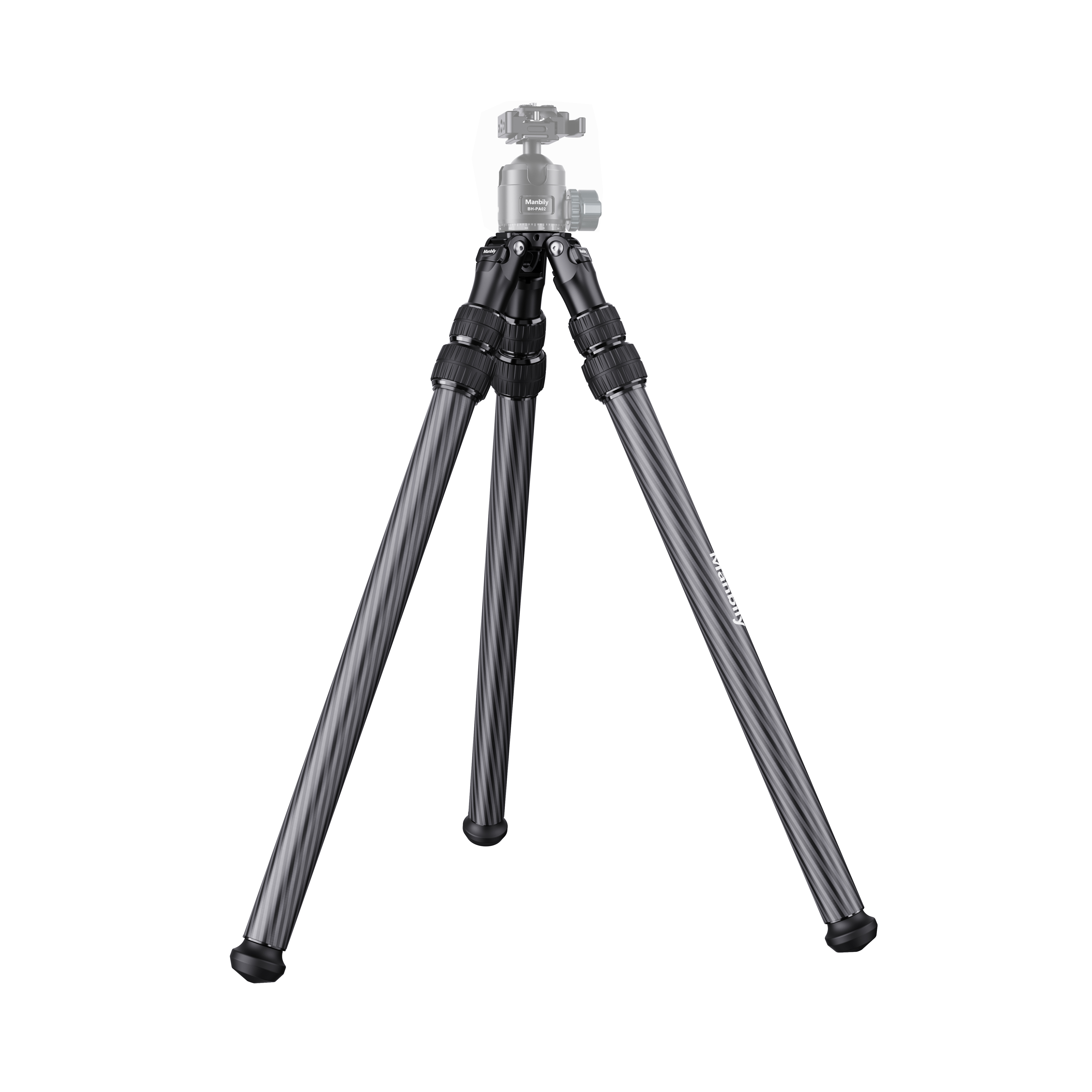 Manbily WZ-2836 Carbon Fiber Inverted Tripod, 63in 36mm Max Tube, 3 sections, Tripod Only