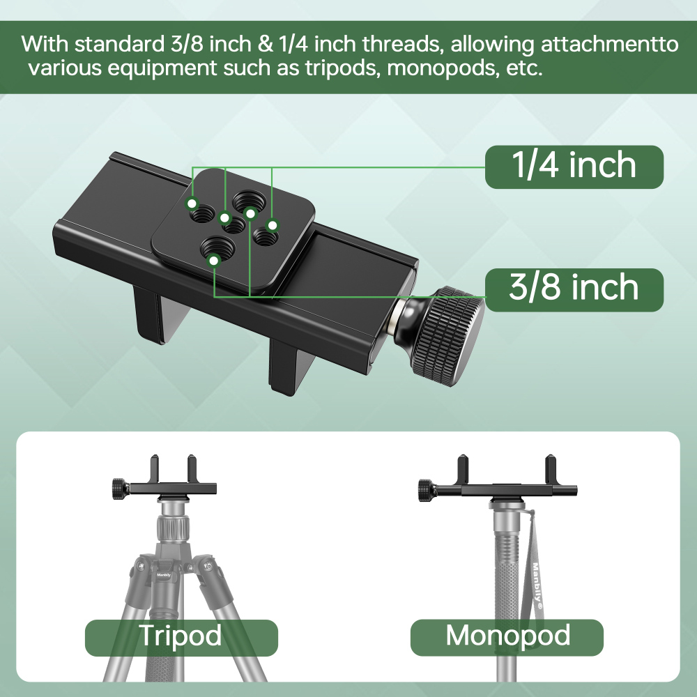 Manbily U-9 Lightweight Shooting Saddle Clamp with Arca Base, CNC Alluminum, Suitable for Small Equipment
