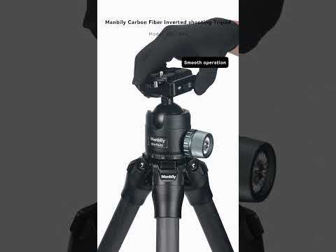 Manbily WZ-2836 Carbon Fiber Inverted Tripod, 63in 36mm Max Tube, with 44mm Ball Head, Arca Swiss & Picatinny Adapter, 3 Sections