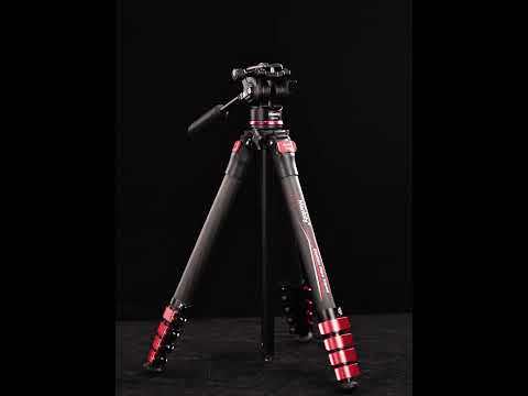 Manbily Camera Carbon Fiber Tripod PH-10 46-150CM 360° Panorama Fluid Head Tripods Max Load 10KG for DSLR Camcorder Canon Nikon Sony