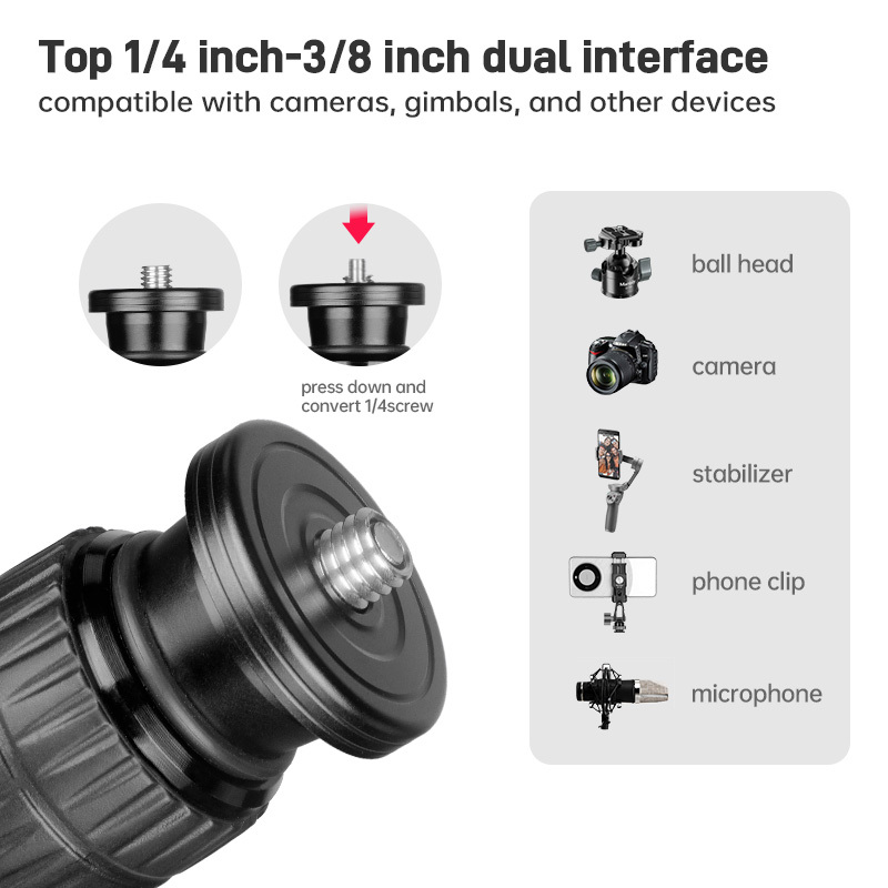 Manbily Carbon Fiber Extension Pole for Tripod Central  Column, 32mm/28mm Max Tube, 2 sections