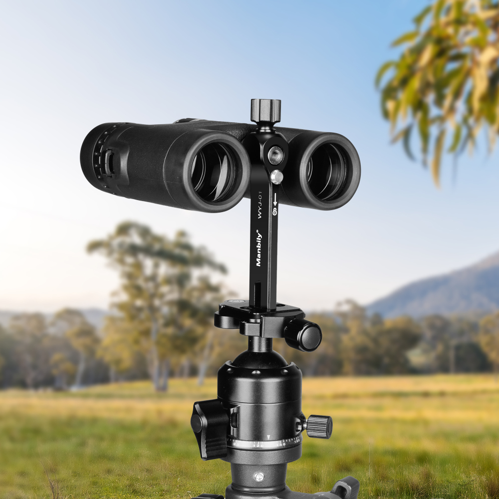 Manbily WYJ-01 Binocular Telescope Tripod Adapter, Aluminium Alloy, Arca Base with 1/4''& 3/8'' Mounting holes