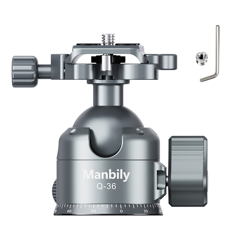 Manbily Q-36 36mm Low Profile Tripod Ball Head with 360° Rotating Mark, 33.07 lbs/15KG  Max Load