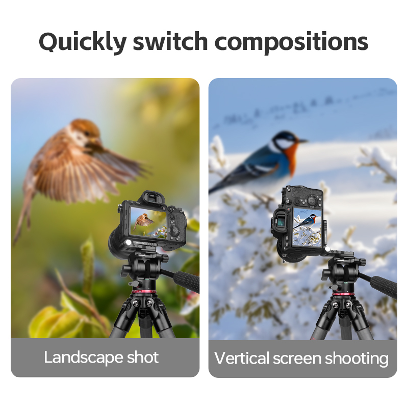 Manbily L Bracket  38mm Vertical Horizontal Switching Tripod Quick Release Plate for Camera